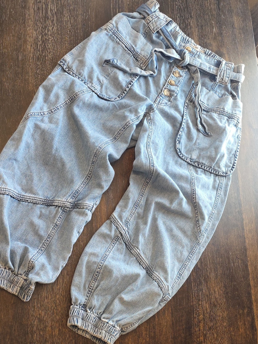 We The Free Light Blue Boyfriend Denim Jogger Jeans